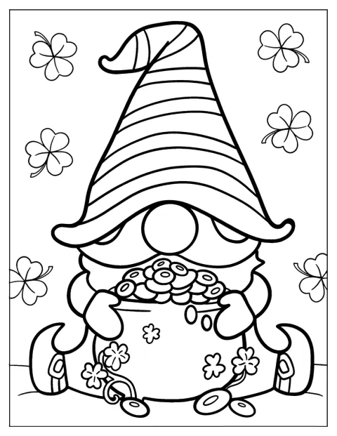 Um duende de estilo kawaii celebra o Dia de São Patrício.