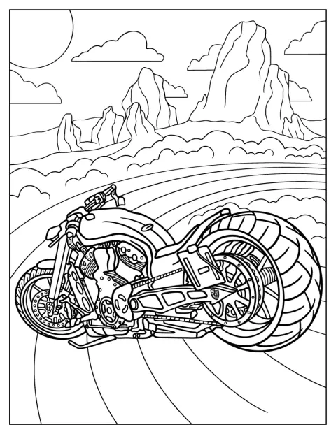 En detaljeret Hot Wheels-motorcykel står parkeret.