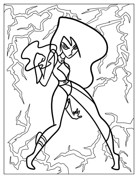 Shego assume una posa pronta a combattere.