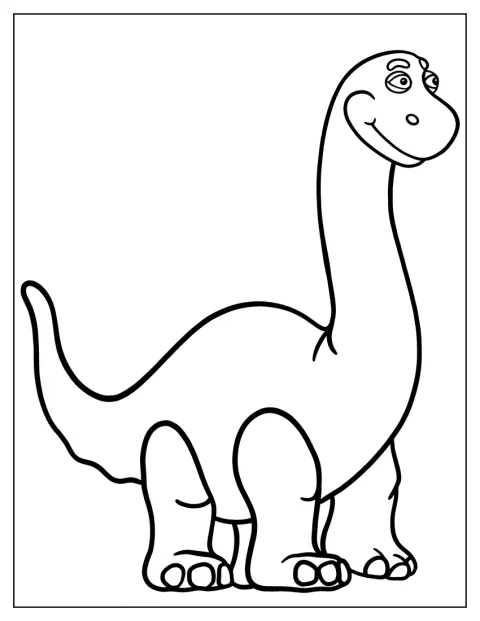 Un Brachiosaurus de cuello largo aparece con un diseño sencillo.