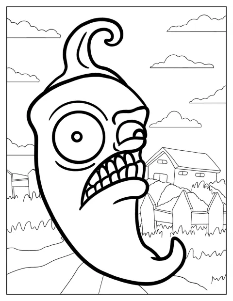 Jalapeño z Plants vs. Zombies stojí připravené k akci.