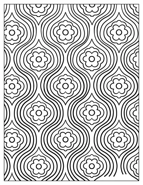 Des fleurs aux formes souples s’entrelacent dans un motif décoratif.