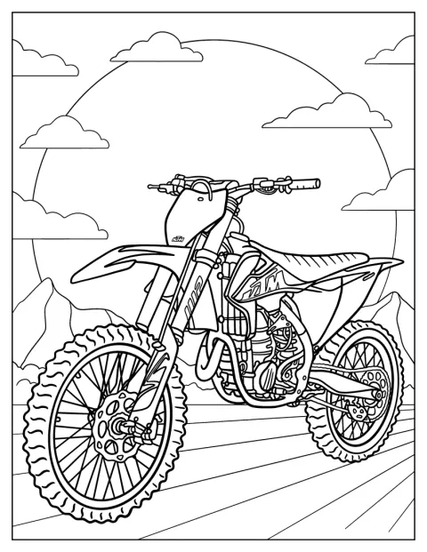En KTM-crossmotorcykel står redo för körning på en motocrossbana.