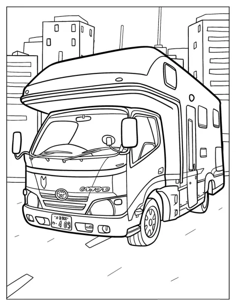 Front View Of Toyota Coloring Pages Of Motorhome Bunk Bed