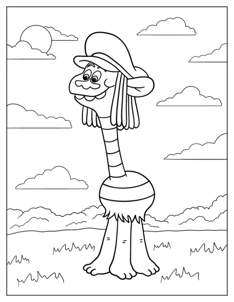 Cooper stoi na ilustracji przedstawiony prostym konturem.