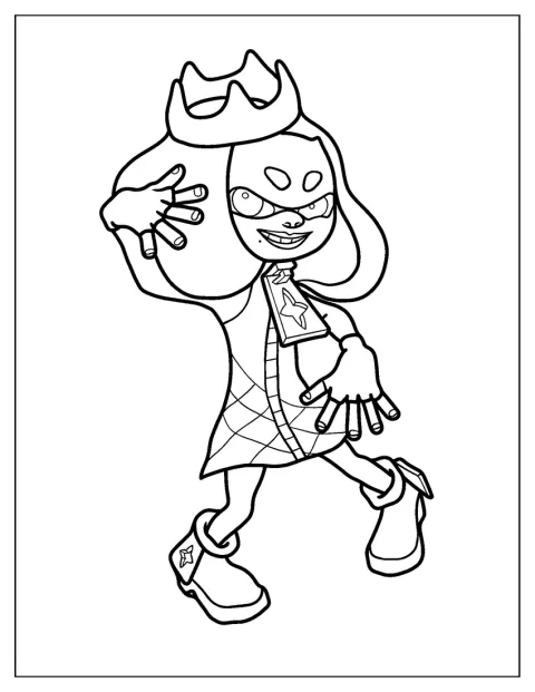 Simple Pearl Houzuki Splatoon Coloring Page For Kids