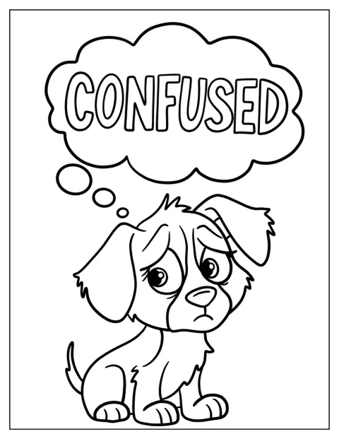 Un perro muestra una expresión de confusión.