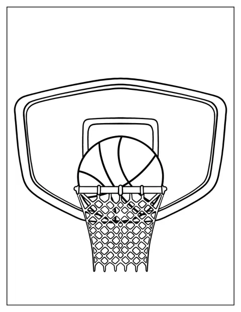 Un tabellone da basket con canestro è pronto per una partita.