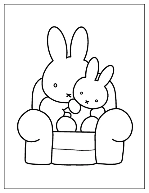 Miffy Coloring Page Of Melanie Sitting On A Couch