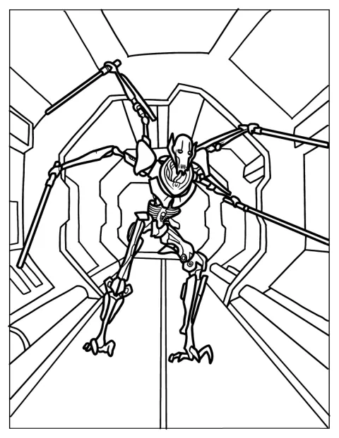 Personajes de Star Wars combaten en una batalla futurista.