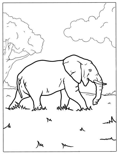 En asiatisk elefant visas från sidan med snabeln nedåt.