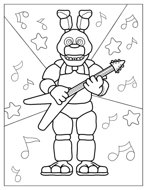 Bonnie från Five Nights at Freddy’s spelar gitarr.