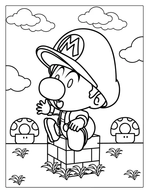 Baby Mario står klar med et sødt smil.