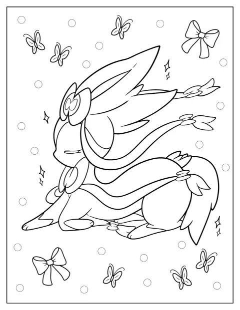 Sylveon ligt te slapen.