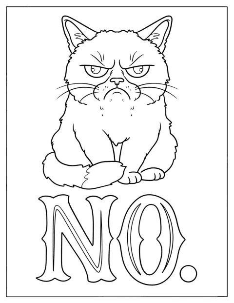 En sur kat siger nej i et meme.