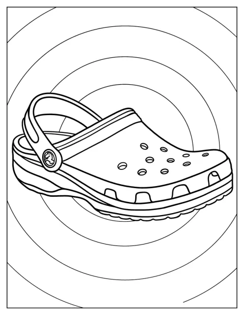 Et par Crocs-sko er tegnet med en enkel kontur.
