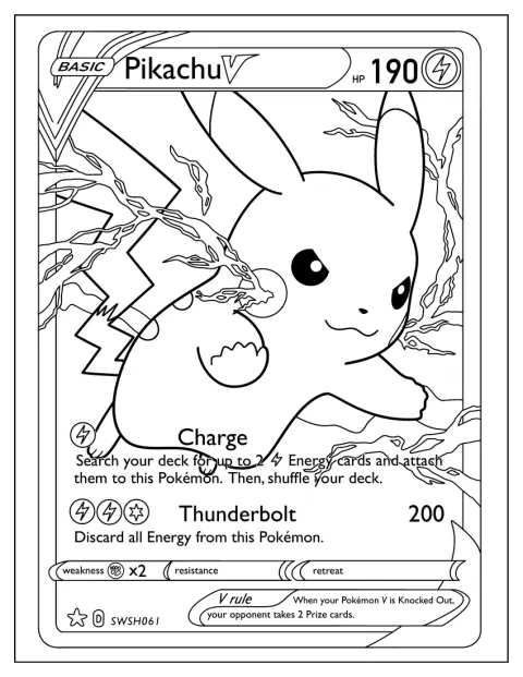 Ett Pokémonkort visar Pikachu bland detaljerade dekorationer.