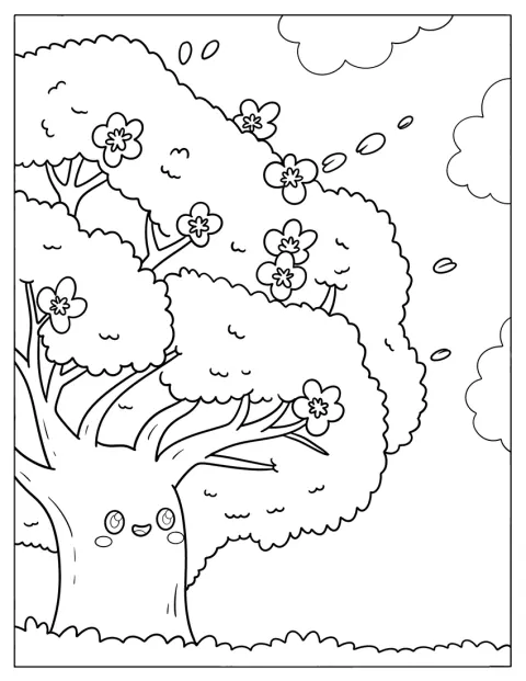 Un árbol enorme se llena de flores en sus ramas.