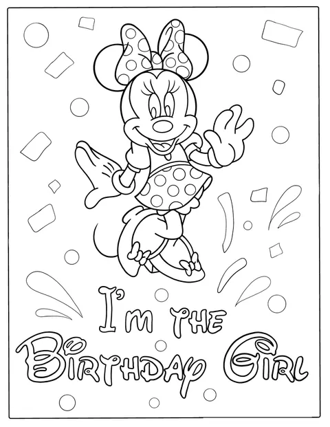 Minnie Mouse souhaite un joyeux anniversaire.