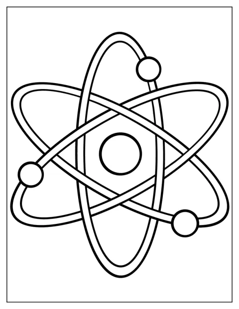 En atomformad symbol utgör en vetenskapslogotyp.