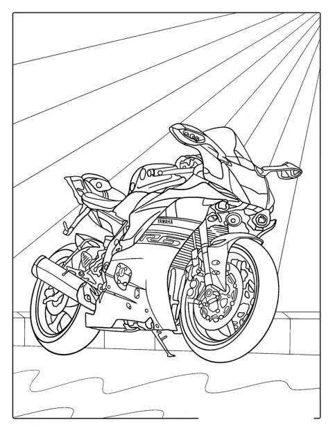 Yamaha-moottoripyörä on esillä.