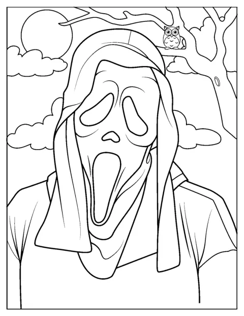 Halloween Coloring Page of Ghostface