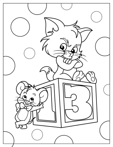 Miminka Tom a Jerry se na sebe usmívají.
