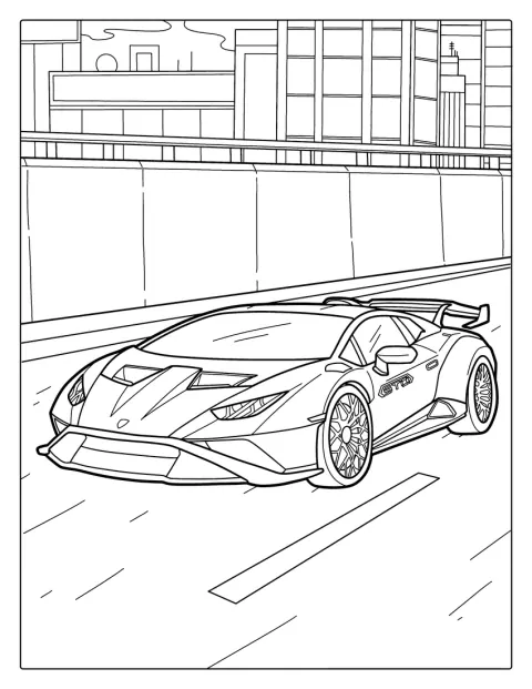 Um Lamborghini Huracán está representado com um aileron traseiro.