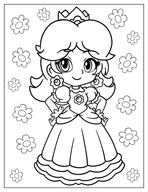 Prinsessa Daisy hymyilee kuvassa.