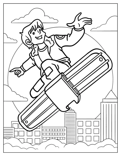Cody Burns fährt auf seinem Skateboard dahin.