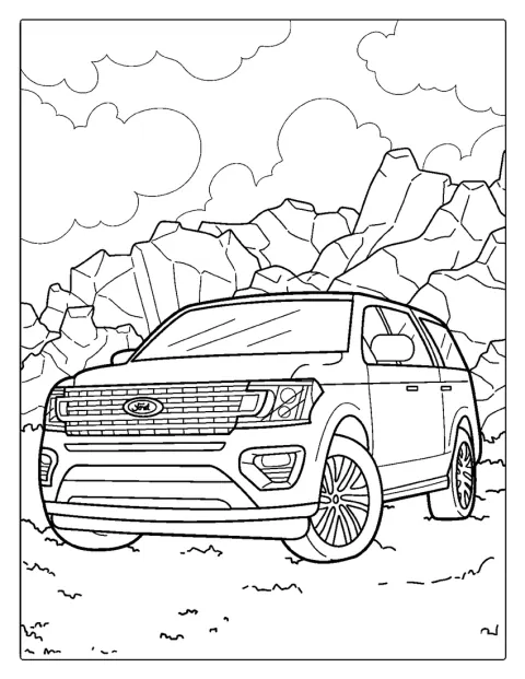 Um SUV da Ford aparece de perfil.