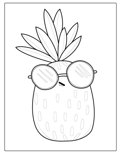 En ananas smiler bag et par solbriller.