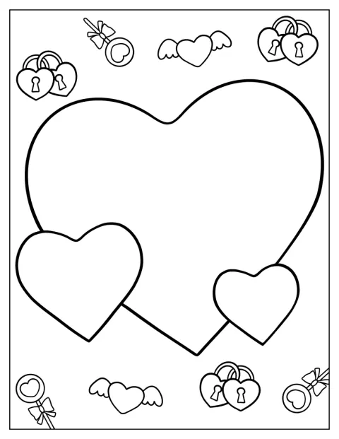 Tres corazones de contorno sencillo aparecen juntos.