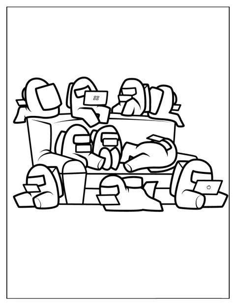 Crewmates Playing Multi-Player Among Us Game