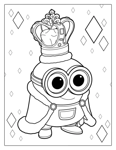 Baby Minion Bob står med et sødt udtryk.
