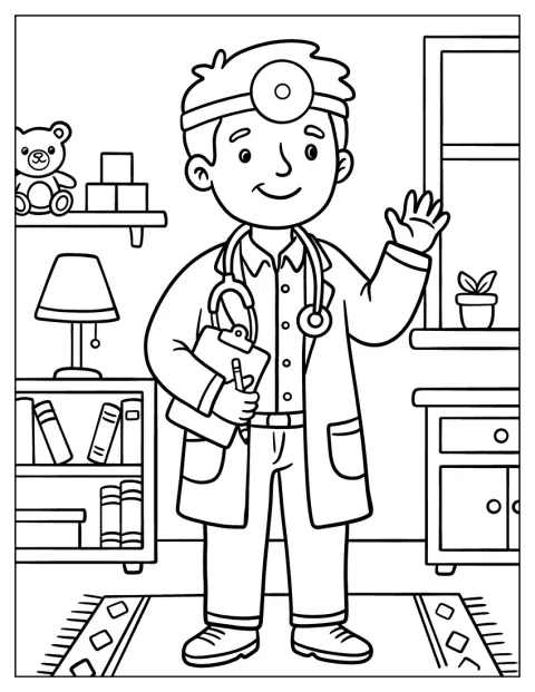 Un dottore lavora nel suo studio medico.