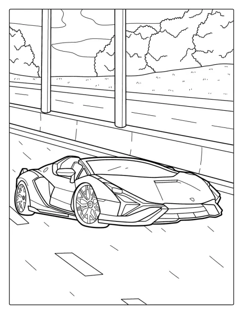 Een Lamborghini rijdt met het dak open.