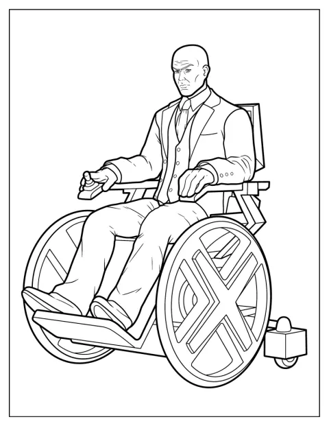 Charles Xavier, ook bekend als Professor X, is afgebeeld.
