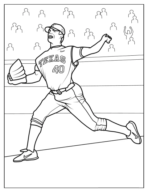 Miotacz wykonuje rzut na boisku baseballowym.