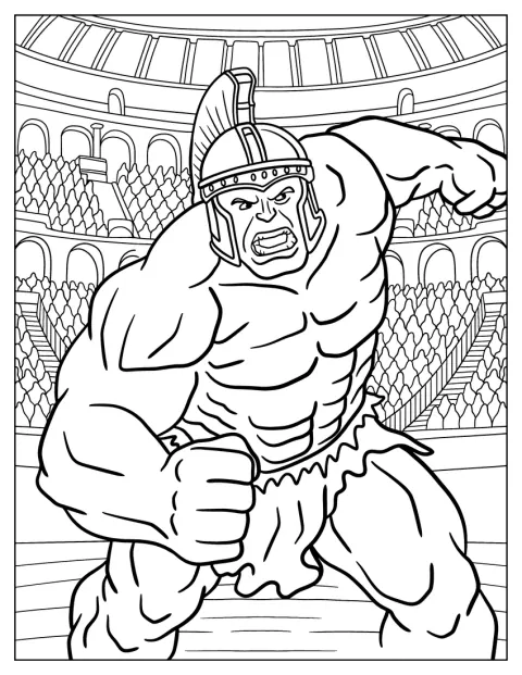 Casqué, Hulk se bat au milieu d’un stade.