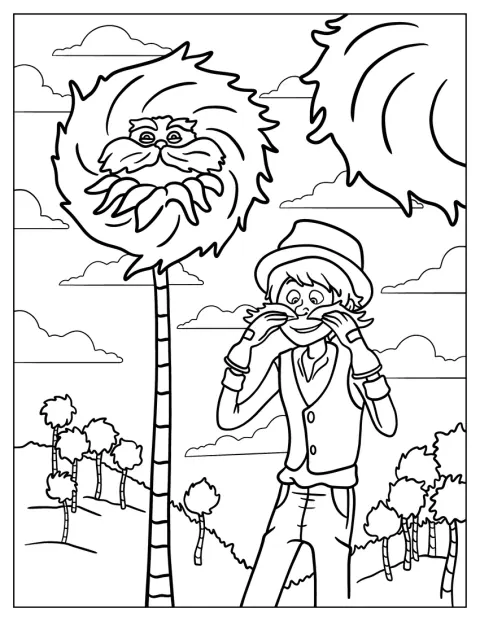 El Lorax y el Once-ler están juntos mientras hacen travesuras.