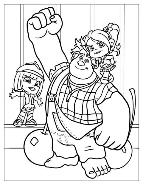 Raubíř Ralf a Vanellope jsou ve společnosti Taffyty Muttonfudge.