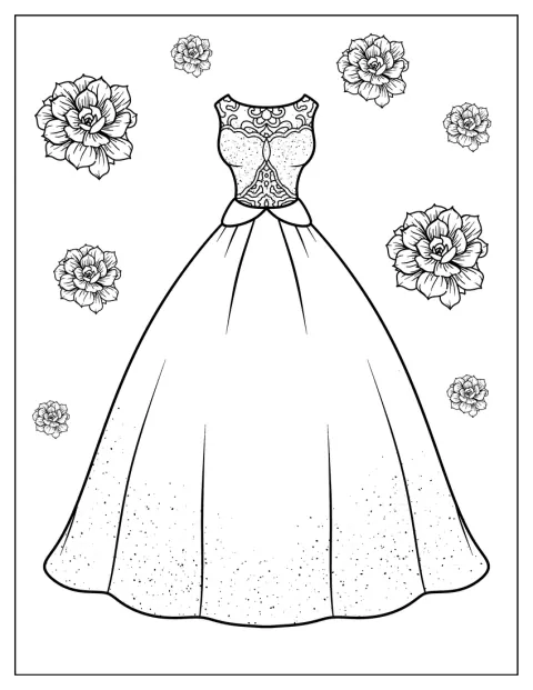 Das bodenlange Kleid hat ein durchsichtiges Oberteil mit Perlenverzierungen.