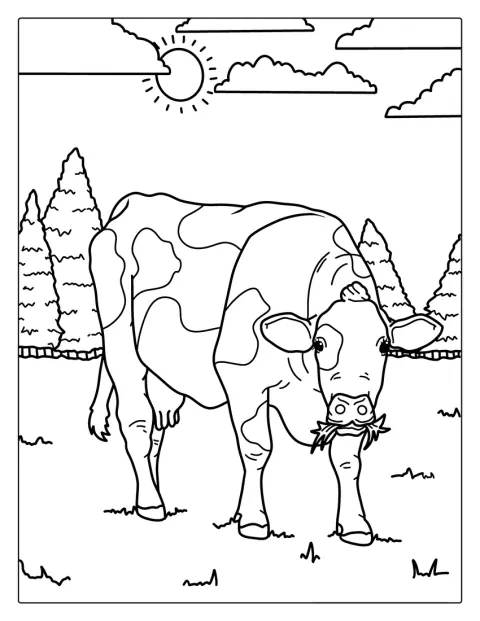 Holštýnská kráva se pase na farmě.