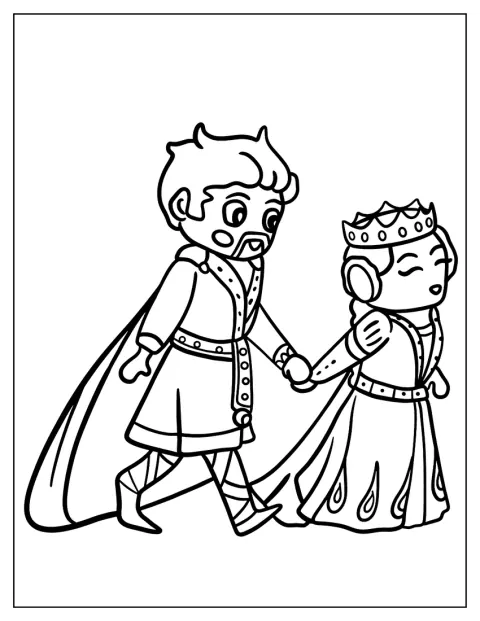 King Magnifico sigue a Queen Amaya mientras ella camina.