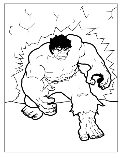 Hulk aparece con un estilo de cómic vintage.