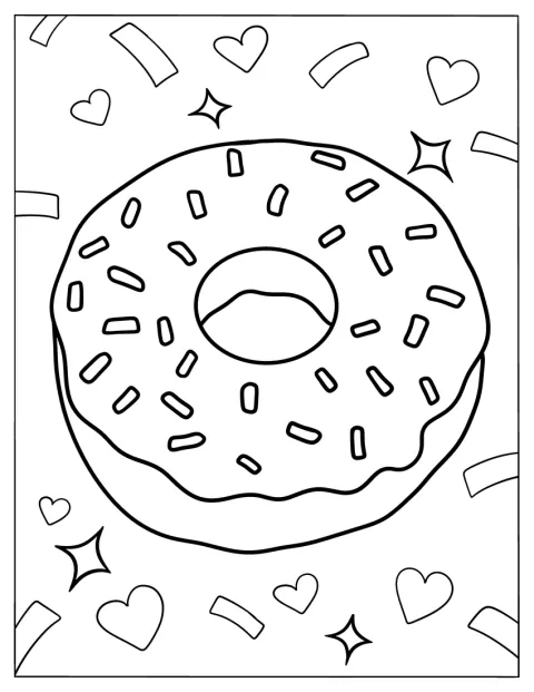 En smultring er dekket av glasur og strøssel.