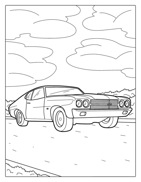 Vanhanmallinen Chevrolet Chevelle SS näkyy sivulta.